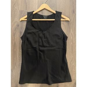 Theory Black 100% Silk Sleeveless Shell Blouse Top Size S